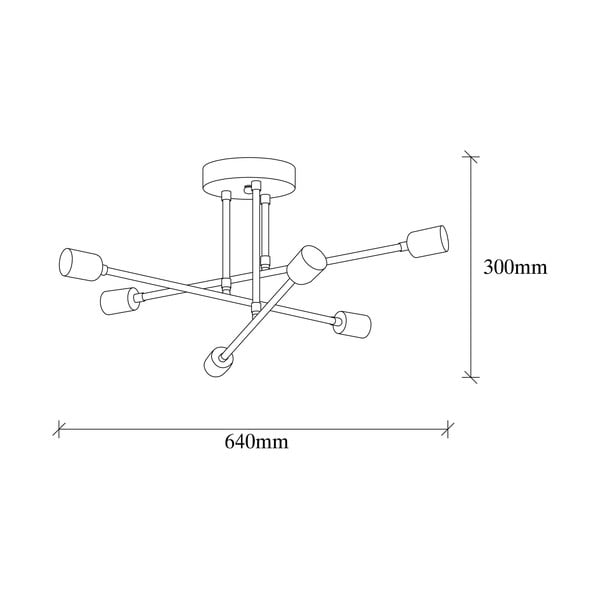 Zelta krāsas griestu lampa 64x64 cm Flower – Opviq lights-image-4