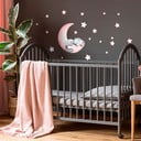 Rozā bērnu sienas uzlīmes Ambiance Magic Cat