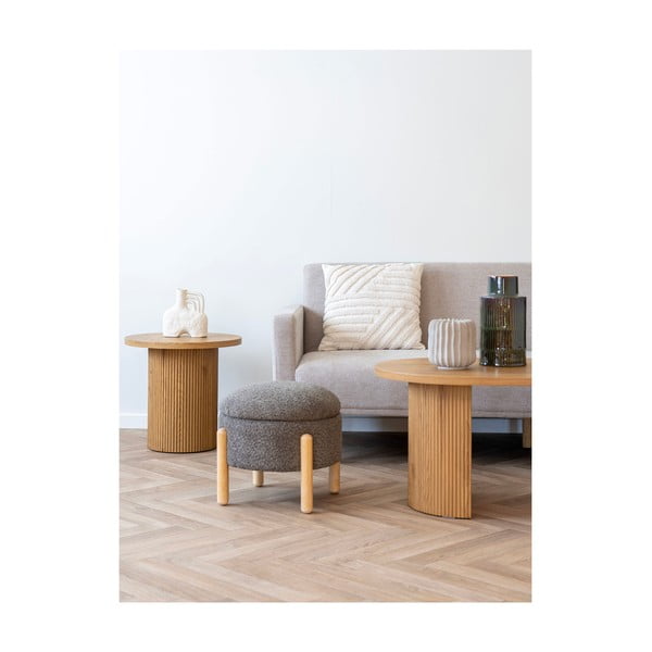 Brūns kāju soliņš no buklē auduma Medas – House Nordic-image-4