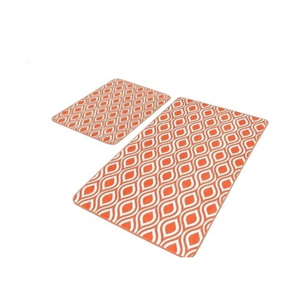 Oranži samta vannas istabas paklājiņi (2 gab.) 60x100 cm – Mila Home