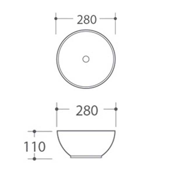 Balta keramikas apaļa izlietne ø 28 cm Aster – Sapho-image-4