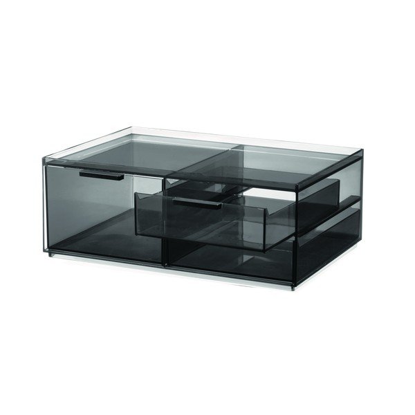 Matēts melns vannas istabas organizators kosmētikai no pārstrādātas plastmasas – iDesign-image-3
