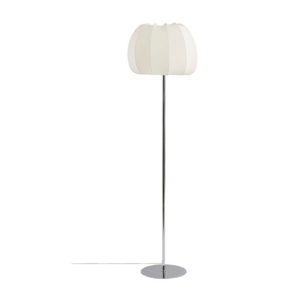 Balta/spīdīgas sudraba krāsas tekstila stāvlampa (augstums 150 cm) Pion – Jotex