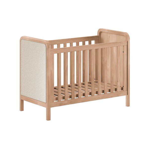Dabīga toņa bērnu gultiņa ar regulējamu augstumu 60x120 cm Woods – Vipack