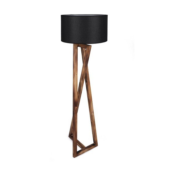 Melna/brūna stāvlampa ar auduma abažūru (augstums 149 cm) Maçka – Opviq lights-image-4