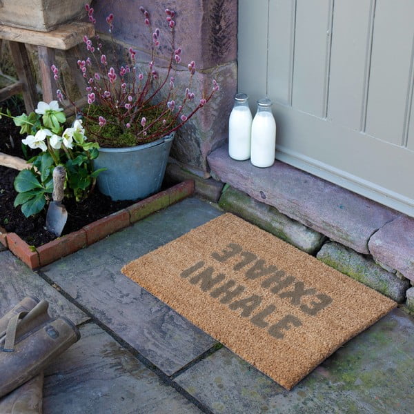 Kokosšķiedras kājslauķis 60x90 cm Inhale Exhale – Artsy Doormats-image-4