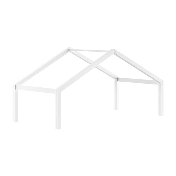 Balta dižskābarža masīvkoka bērnu gulta mājas formā/izvelkama 90x200 cm Forrest – Vipack-image-4