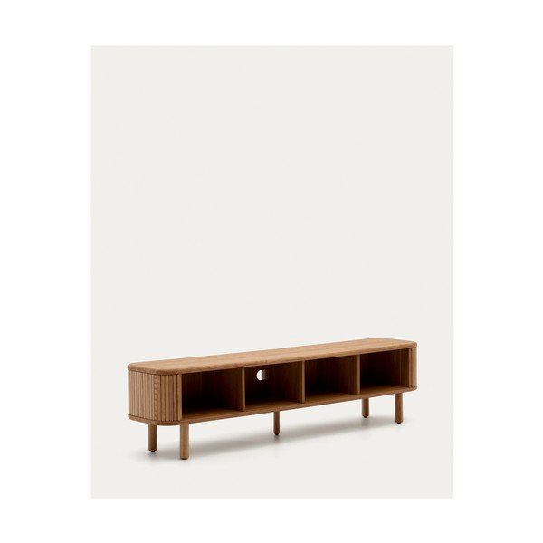 Dabīga toņa TV galdiņš ar oškoka imitāciju 200x50x40 cm Mailen – Kave Home-image-4