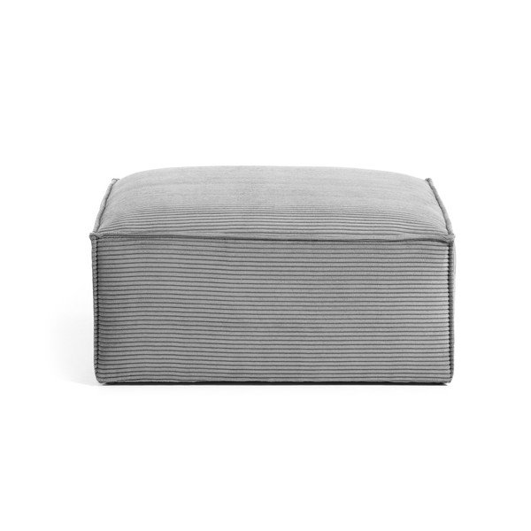 Gaiši pelēks velveta kāju soliņš Kave Home Blok-image-2