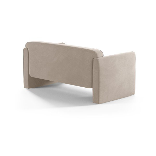 Bēšs samta dīvāns 140 cm Abby – Micadoni -image-2