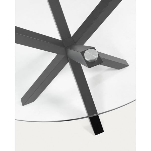 Melns apaļš žurnālgaldiņš ar stikla galda virsmu ø 82 cm Argo – Kave Home-image-4