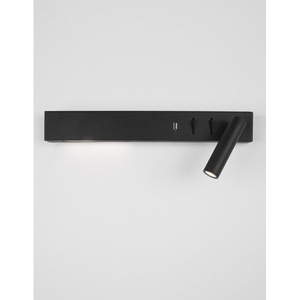 Matēti melna metāla LED sienas lampa ar saliekamu konstrukciju/ar USB portu Vida – Nova Luce-image-4