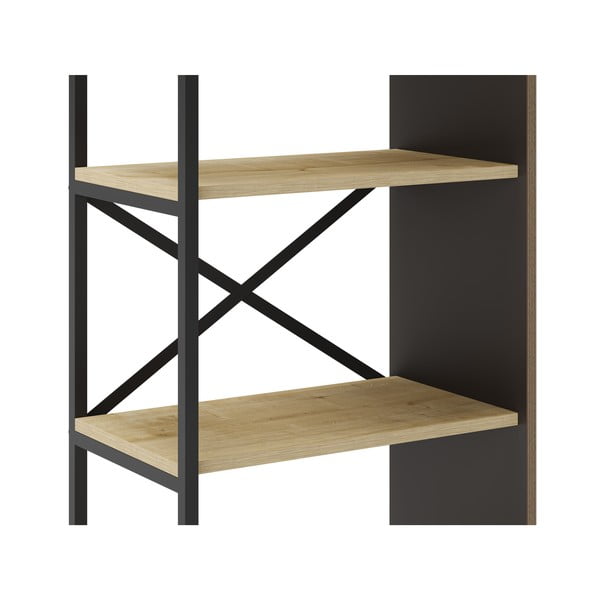 Dabīga toņa grāmatplaukts ar ozolkoka imitāciju 58x175 cm Ara – Marckeric-image-4