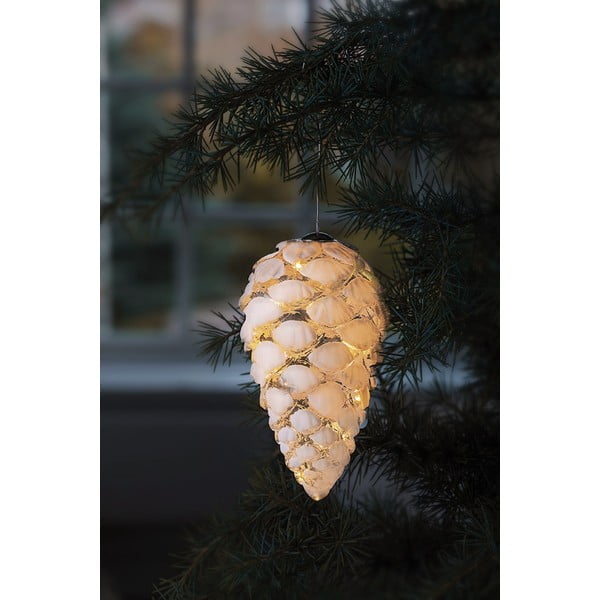 Balts piekarināms Ziemassvētku gaismas dekors ø 7 cm Celina – Sirius-image-1