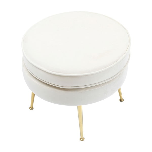 Balts samta kāju soliņš Water Lily – Kare Design-image-1