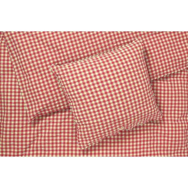 Sarkana/dzeltena divguļamā gultas veļa no krepa auduma 200x220 cm Bæk&Bølge – JUNA-image-3