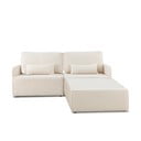 Krēmkrāsas stūra dīvāns no buklē auduma (ar maināmu stūri) – Really Nice Things