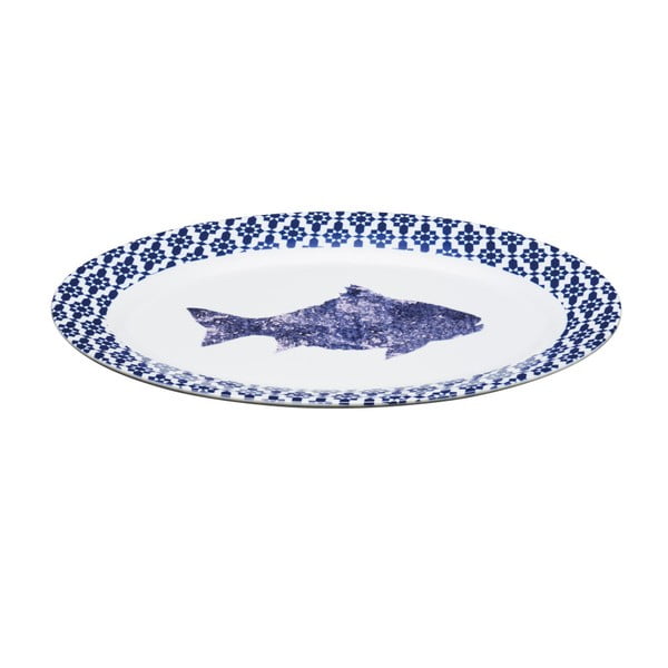 Kitchen Craft Artesa zili balts šķīvis, 35 x 24 cm