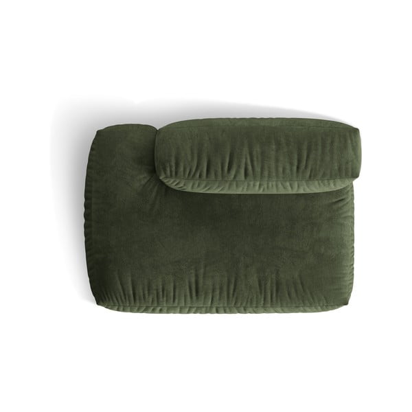 Zaļa samta modulārā dīvāna daļa (ar kreiso stūri) Martina – Micadoni -image-3