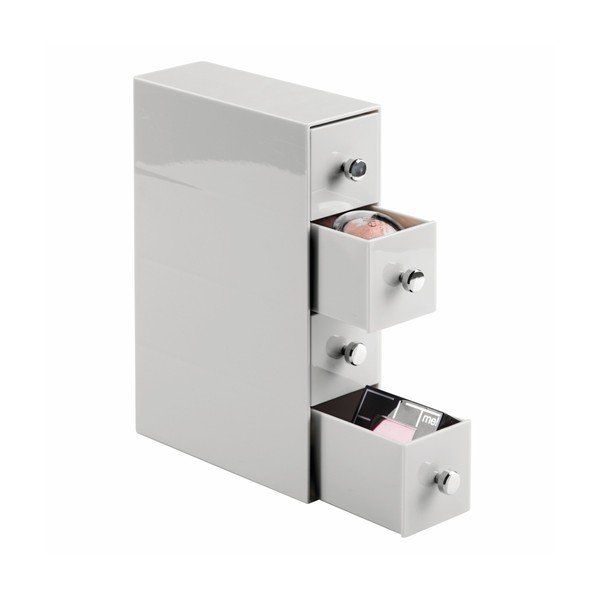 Balts organizators ar 4 atvilktnēm InterDesign Cosmetic-image-4