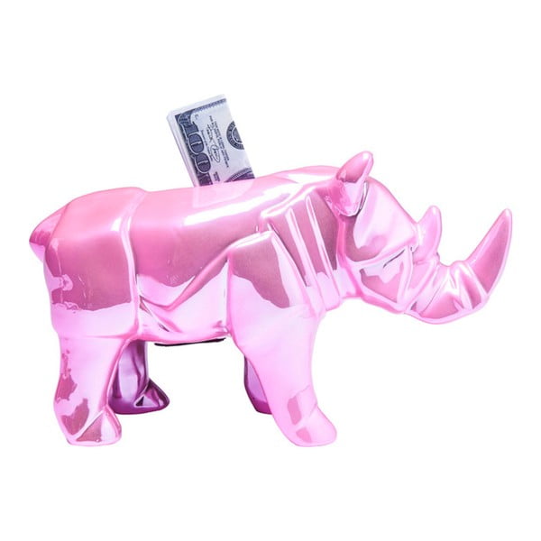 Rozā Kare Design Rhino spīdīgs naudas maks