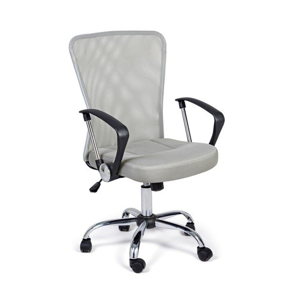 Gaiši pelēks polsterēts biroja krēsls Brisbane – Yes Everyday