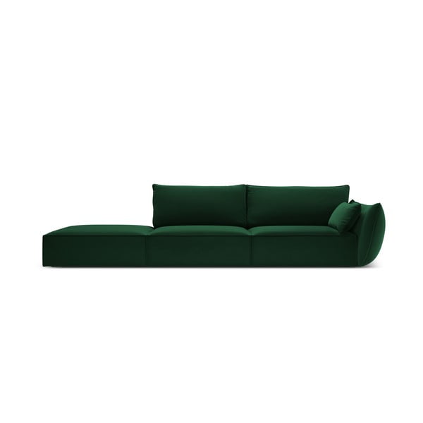 Tumši zaļš samta dīvāns ar labo stūri 264 cm Vanda – Mazzini Sofas