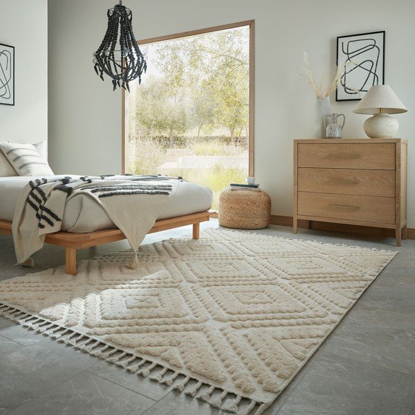 Krēmkrāsas paklājs 133x190 cm Diomara – Flair Rugs-image-1