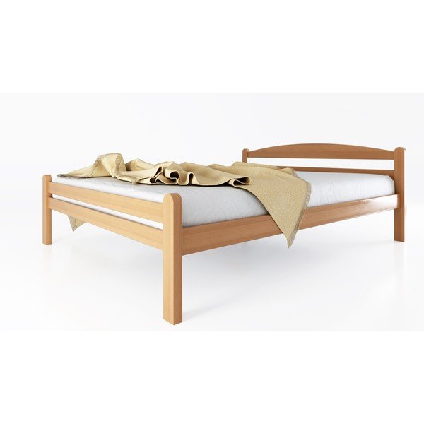 Dabīga toņa dižskābarža masīvkoka divvietīga gulta ar redelēm 180x200 cm Bellariva – B.E.S.