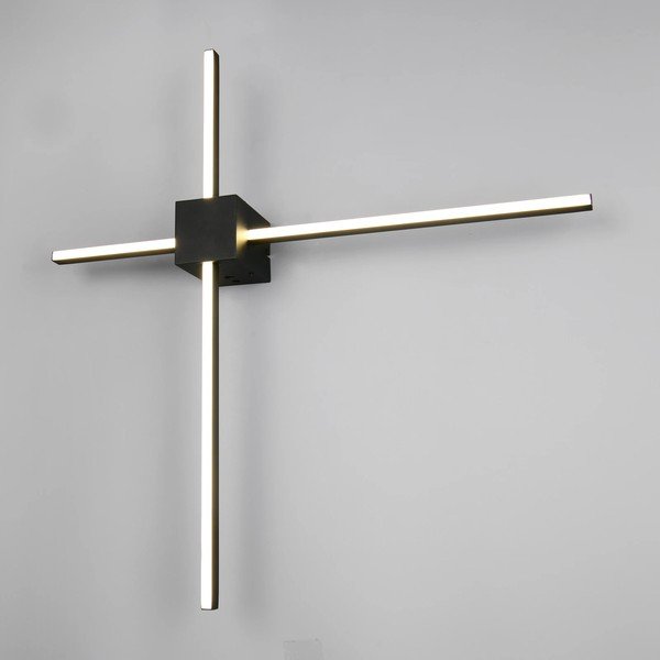 Matēti melna LED sienas lampa ar regulējamu spilgtumu Cassino – Trio-image-1