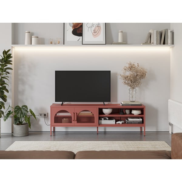 Ķieģeļu sarkans TV galdiņš 160x50 cm Diora – Marckeric-image-1