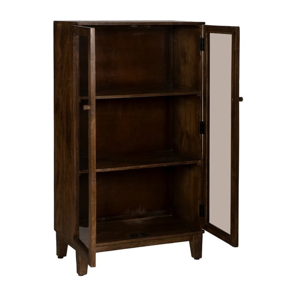 Brūna mango masīvkoka vitrīna 80x140x40 cm Ravi – Ixia-image-2