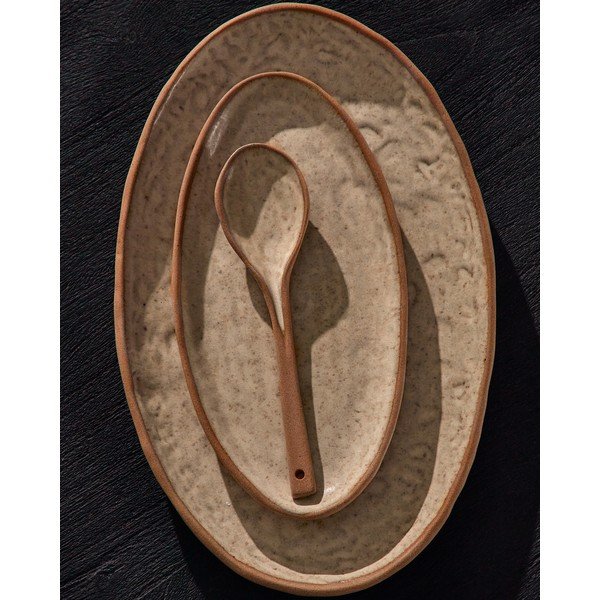 Bēši servēšanas keramikas šķīvji (3 gab.) Zunel – Kave Home-image-1