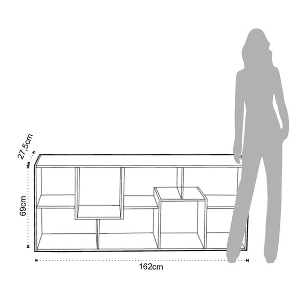 Grāmatu skapis Tomasucci Random Andrea, 160 x 69 x 27,5 cm-image-2