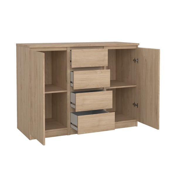 Dabīga toņa kumode ar ozolkoka imitāciju 121x91x50 cm Naia – Tvilum-image-2