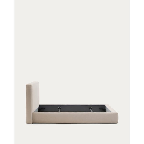 Bēša polsterēta vienvietīga gulta bez režģa 90x200 cm Blok – Kave Home-image-4