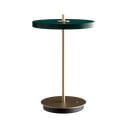 Zaļa LED galda lampa ar regulējamu spilgtumu un metāla abažūru (augstums 31 cm) Asteria Move – UMAGE