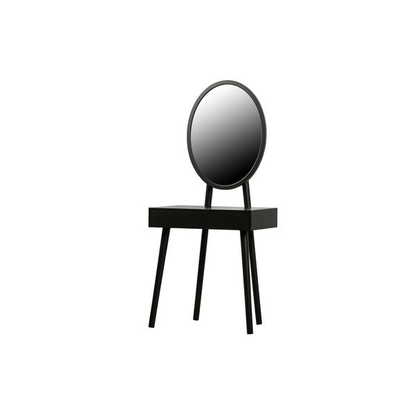 Melns tualetes galdiņš ar priedes koka kājām WOOOD Vanity-image-3