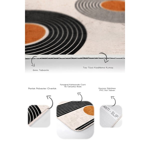 Bēši samta vannas istabas paklājiņi (2 gab.) 60x100 cm Dot Arch – Mila Home-image-4