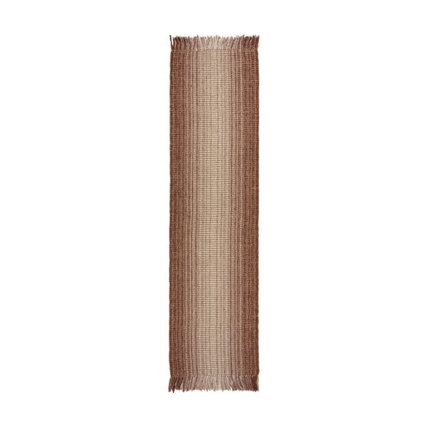 Sarkans divpusējs/ar rokām darināts celiņa paklājs no džutas maisījuma 60x230 cm Jute Ombre Red – Flair Rugs