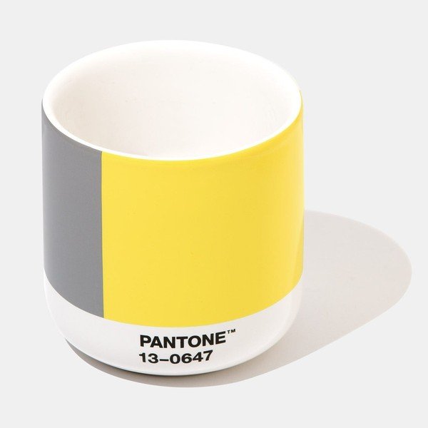 Dzelteni pelēka keramikas termokrūze Pantone Cortado, 175 ml-image-1
