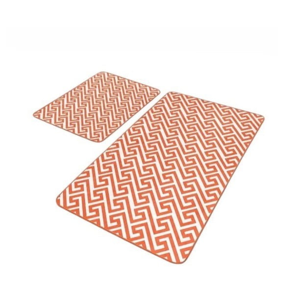 Oranži samta vannas istabas paklājiņi (2 gab.) 60x100 cm – Mila Home