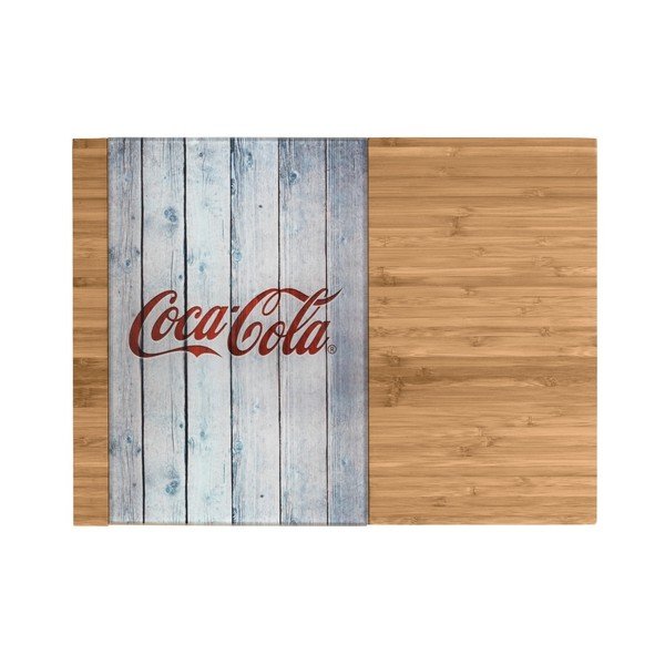 Bambusa griešanas dēlītis ar stikla daļu Wenko Coca-Cola World-image-1