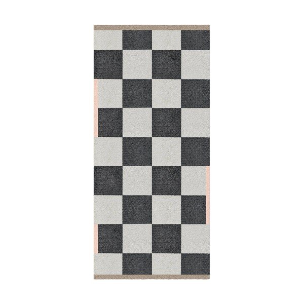 Melnbalts mazgājams paklājs 70x150 cm Square – Mette Ditmer Denmark