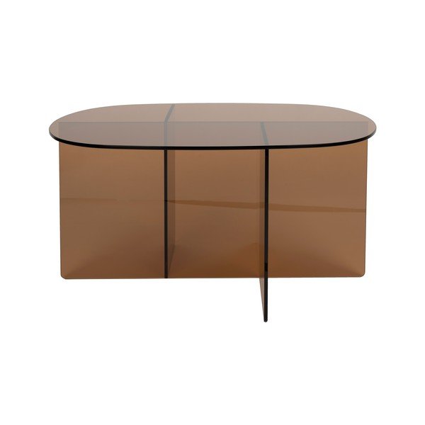 Brūns stikla žurnālgaldiņš 60x80 cm Linea – Zuiver-image-2