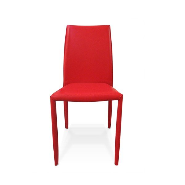 Sarkans ēdamistabas krēsls ar eko ādas pārvalku Evergreen House Faux-image-4