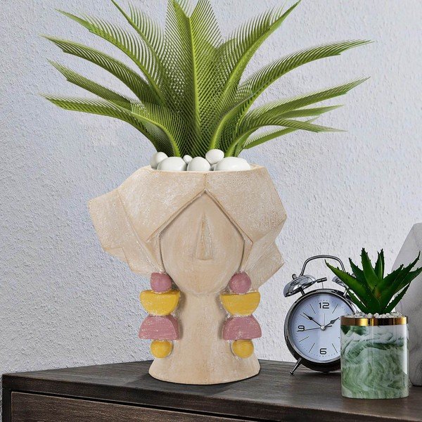 Bēša polirezīna vāze 27 cm Elegant – Mauro Ferretti-image-1