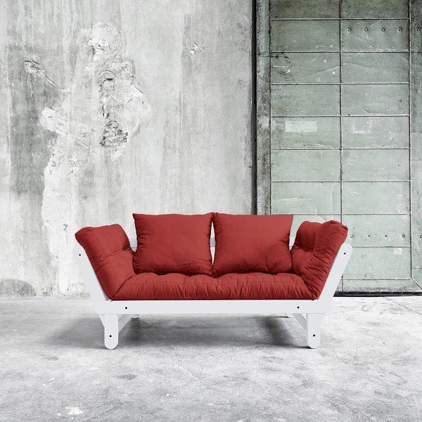 Dīvāns gulta Karup Beat White/Passion Red