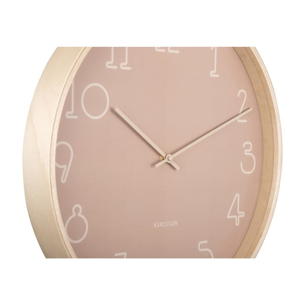 Rozā sienas pulkstenis Karlsson Sencillo, ø 40 cm-image-4