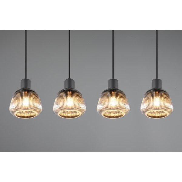 Melna piekaramā lampa ar stikla abažūru ø 15 cm Tarifa – Trio-image-2